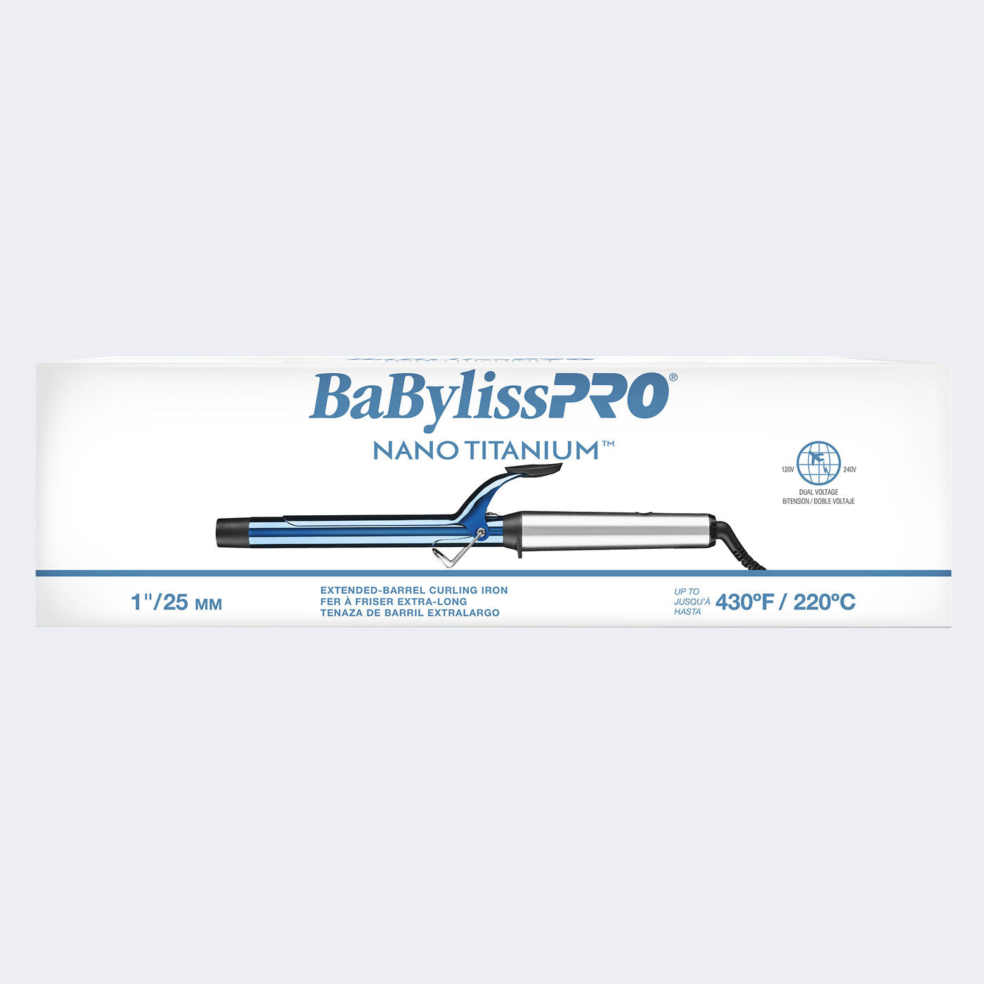 BaBylissPRO 1" Nano Titanium Professional Curling Iron with Extended Barrel