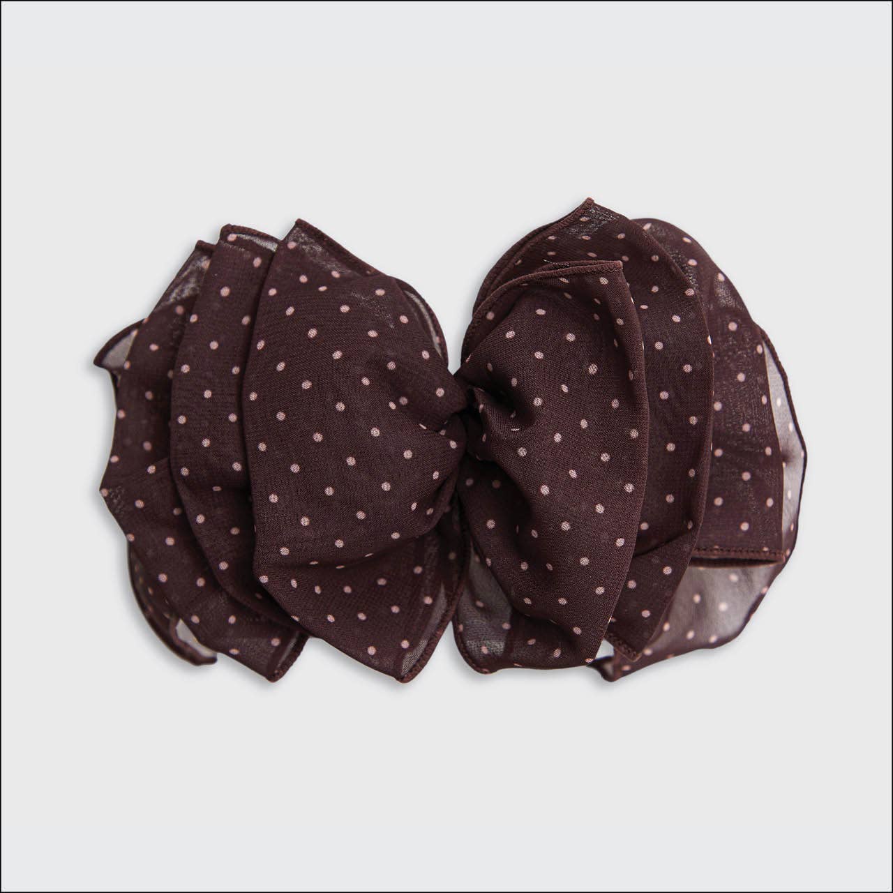 Recycled Chiffon Polka Dot Bow Barrette