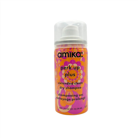 Amika Perk Up Plus dry shampoo bottle on a white background
